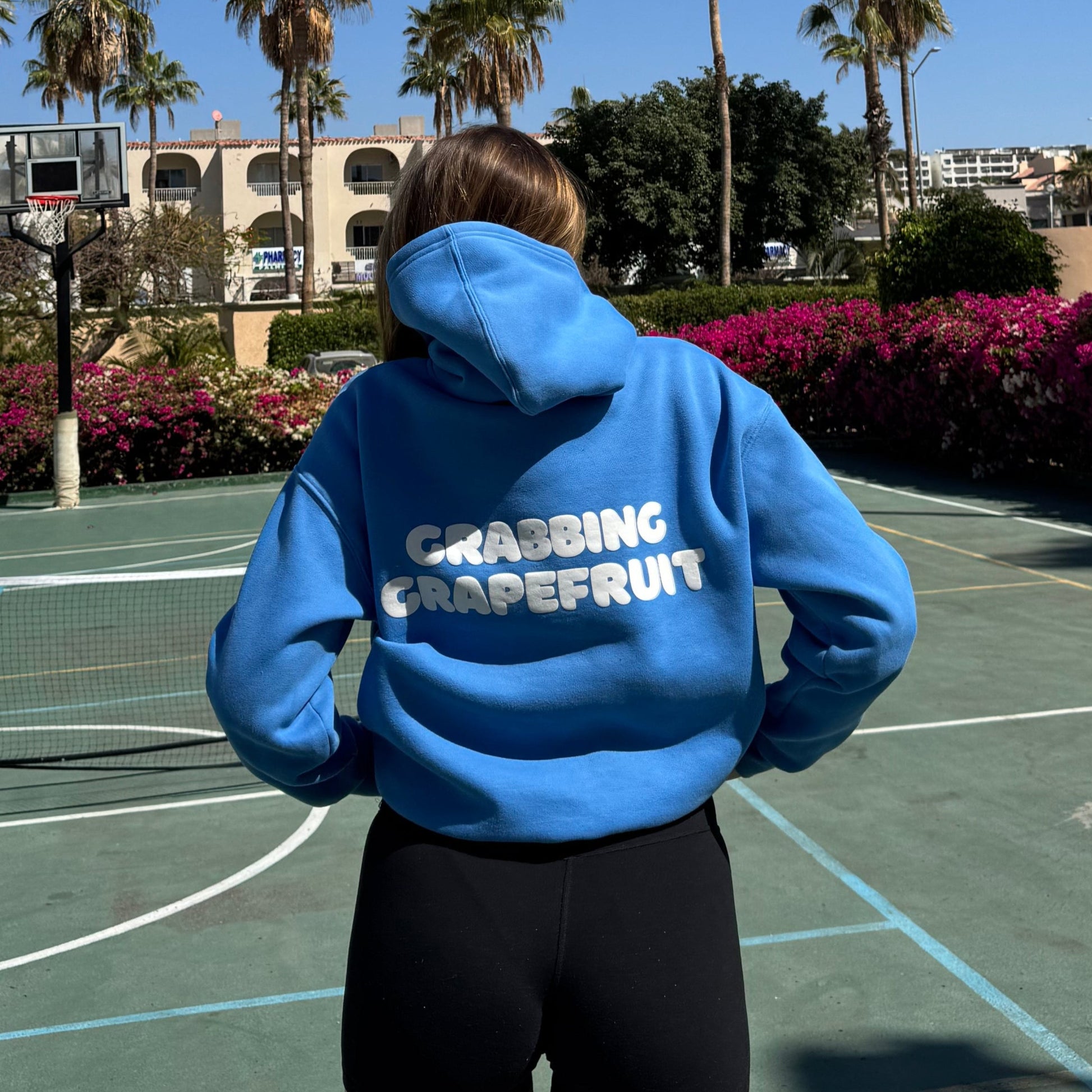 Mellow Monday Blue Puff Print Hoodie
