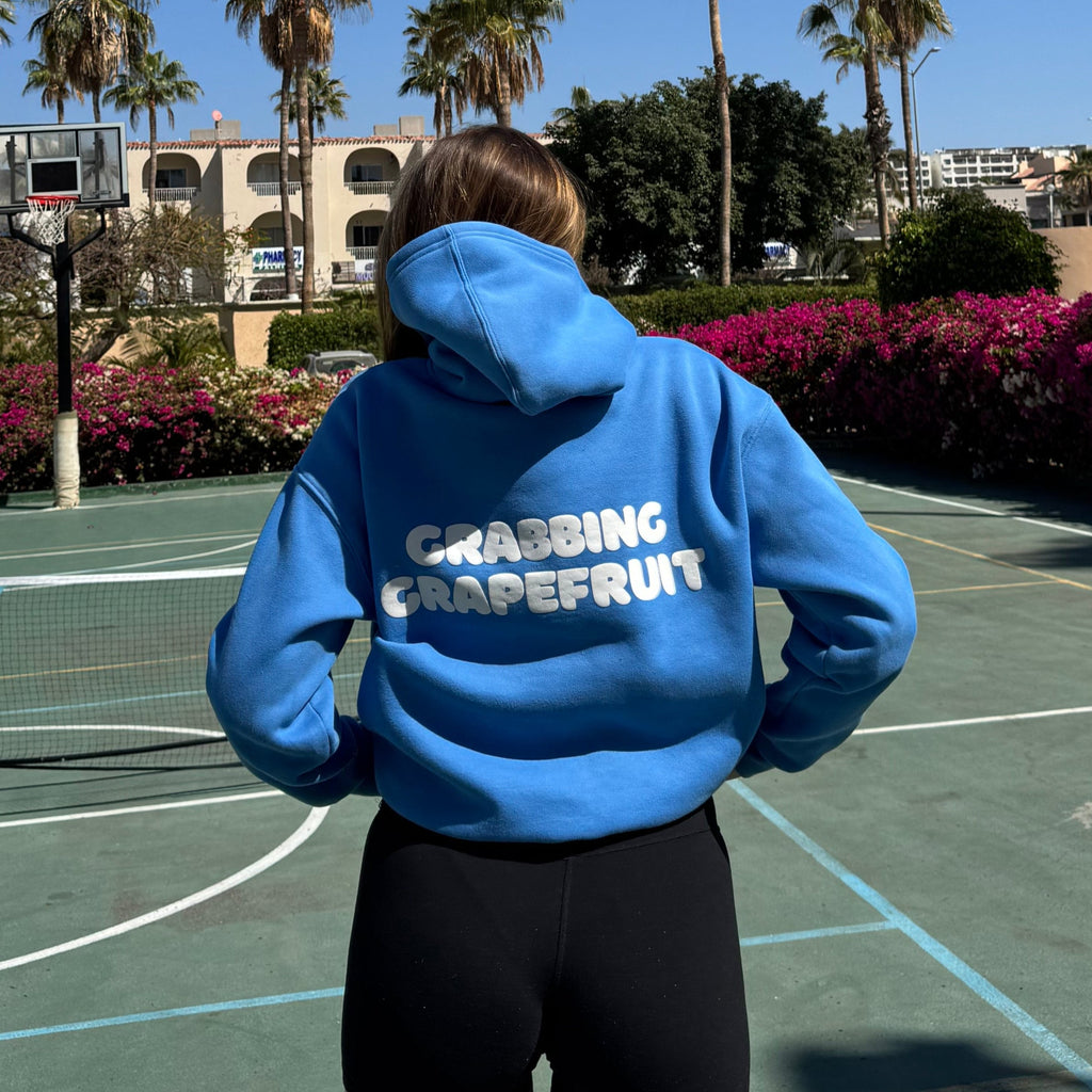 Mellow Monday Blue Puff Print Hoodie