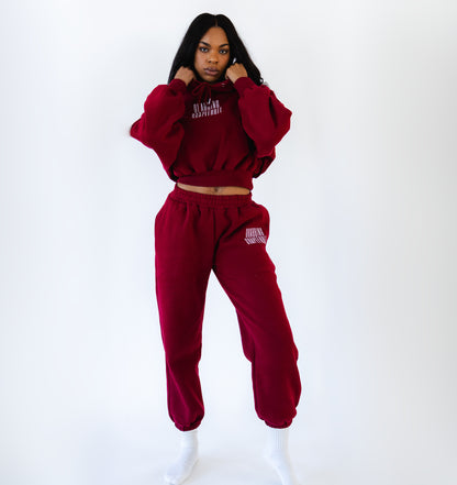 Fireside Maroon - Cropped Hoodie