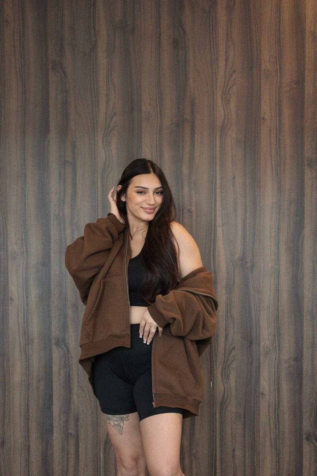 After Hours Espresso - Full Length Zip Up Hoodie