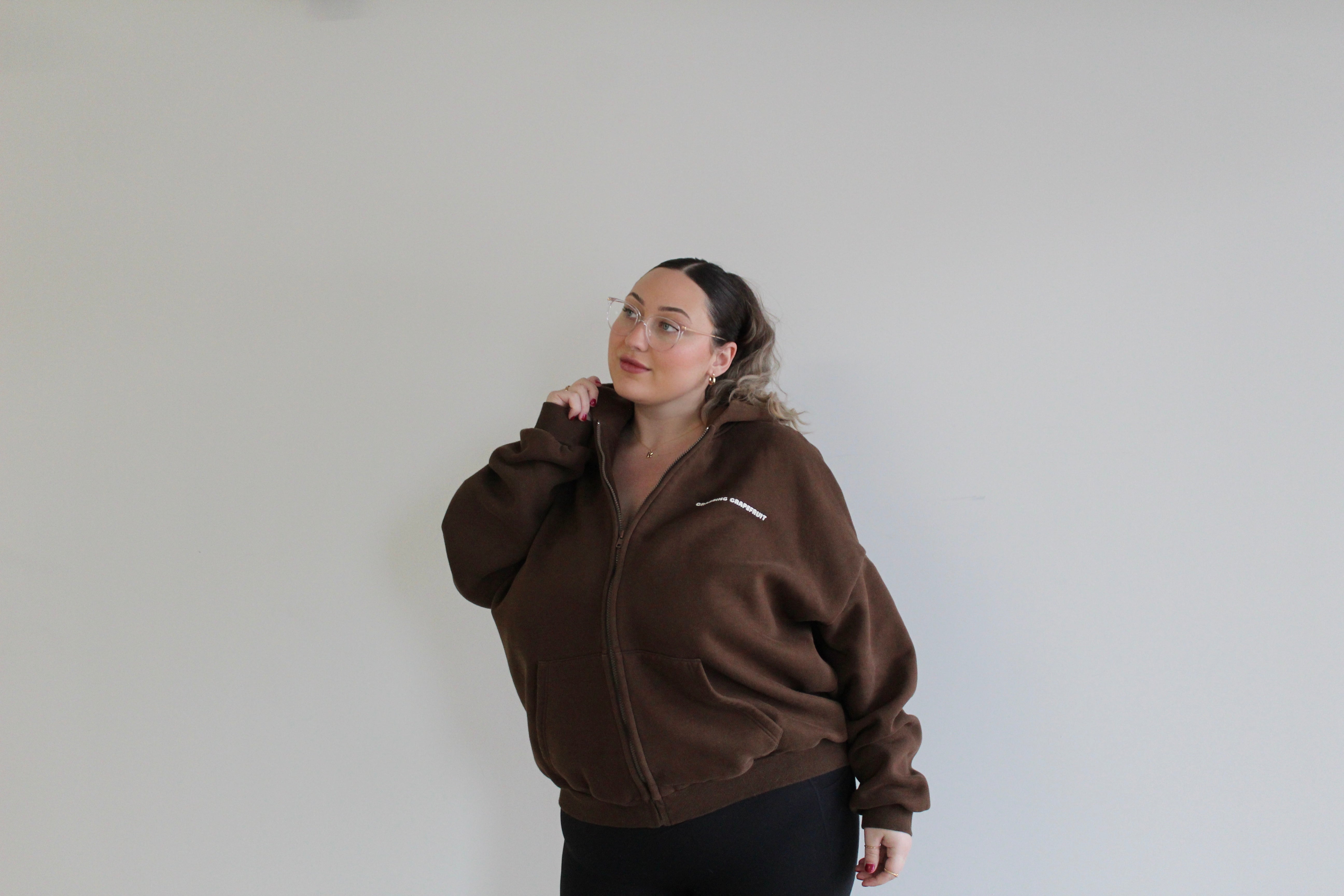 After Hours Espresso - Full Length Zip Up Hoodie – Grabbing Grapefruit