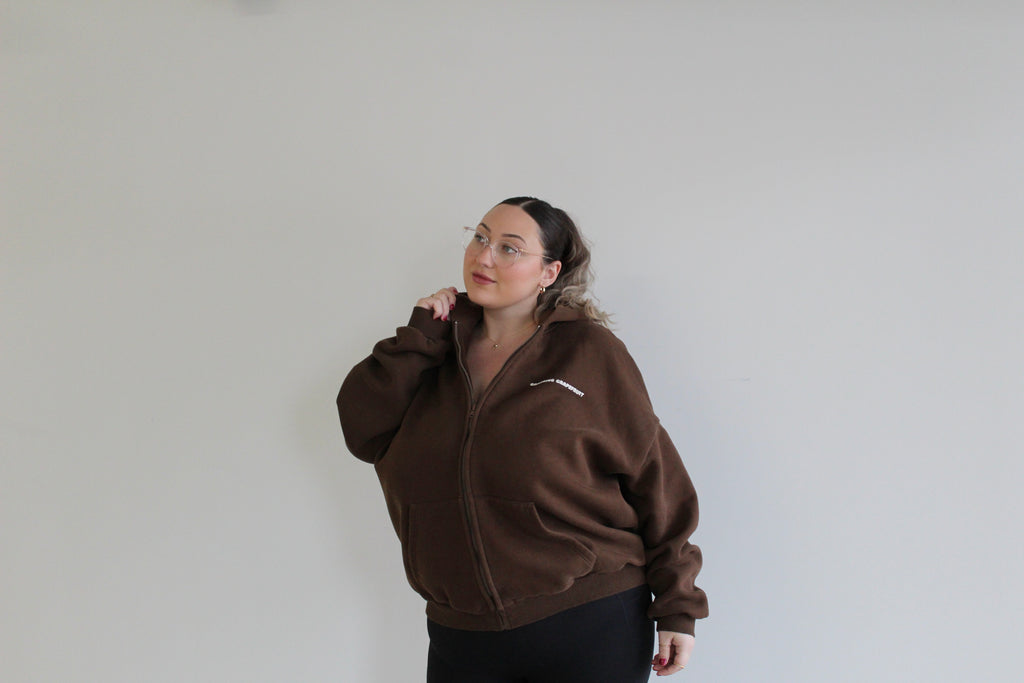 After Hours Espresso - Full Length Zip Up Hoodie