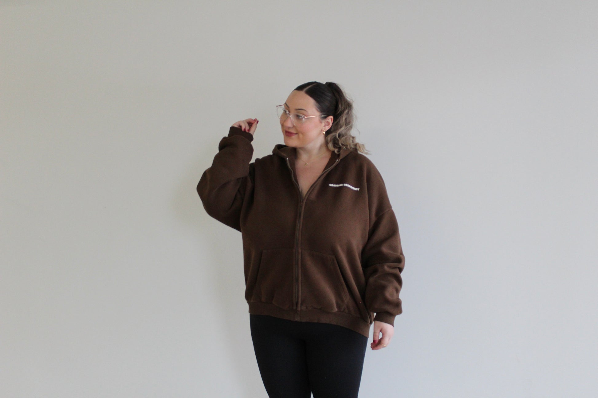 After Hours Espresso - Full Length Zip Up Hoodie