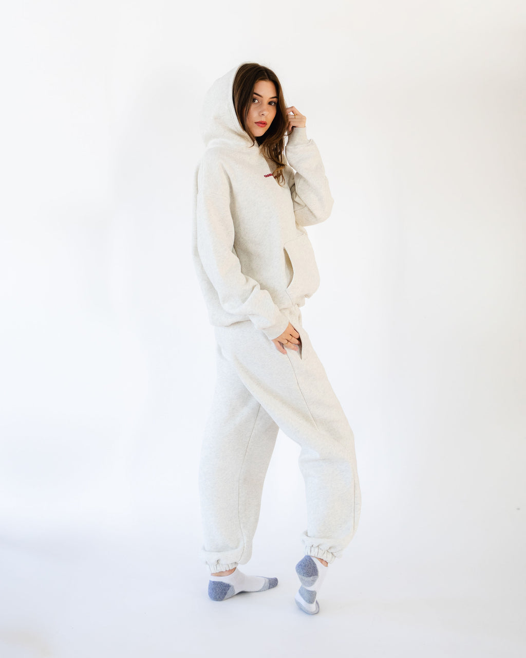 Merlot & Me Grey Hoodie