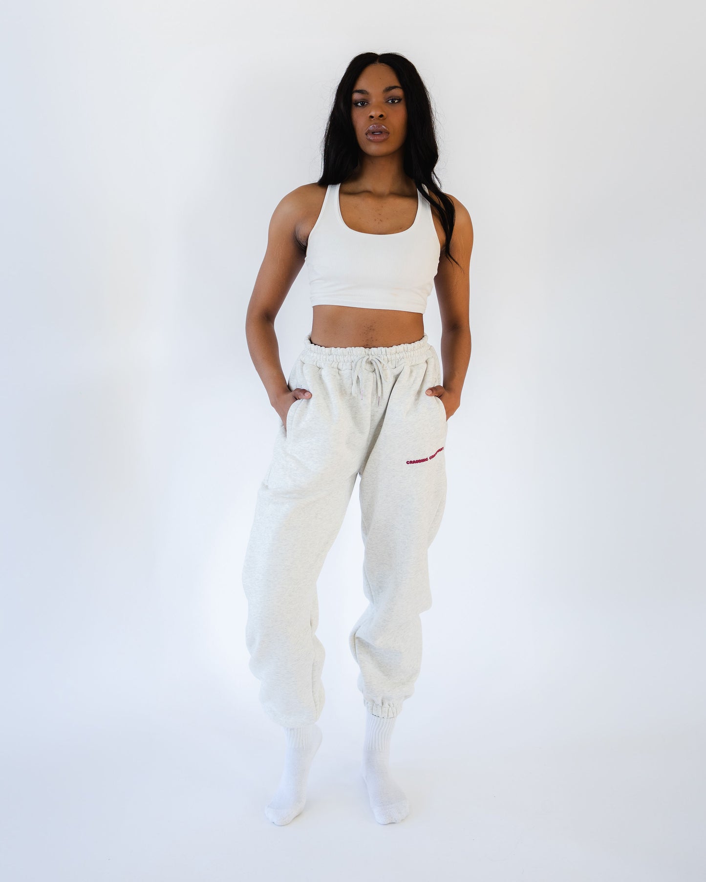 PRE-ORDER ONLY - Merlot & Me - Grey Sweatpants