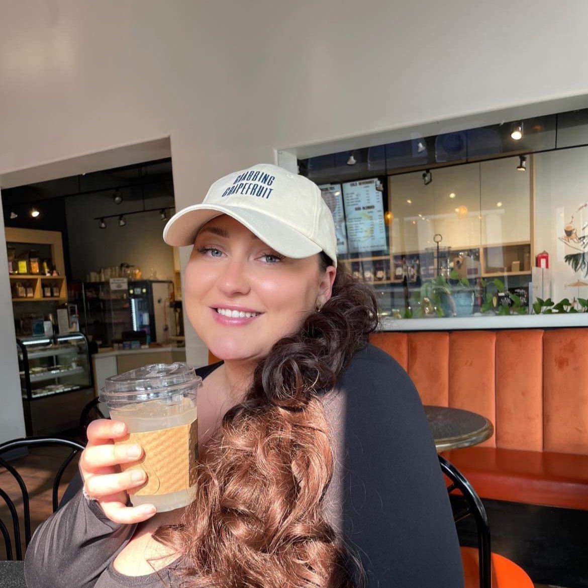 Coastal Chic Dad Hat- Oat with Blue Embroidery