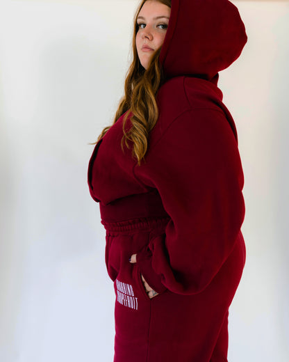 Fireside Maroon - Cropped Hoodie