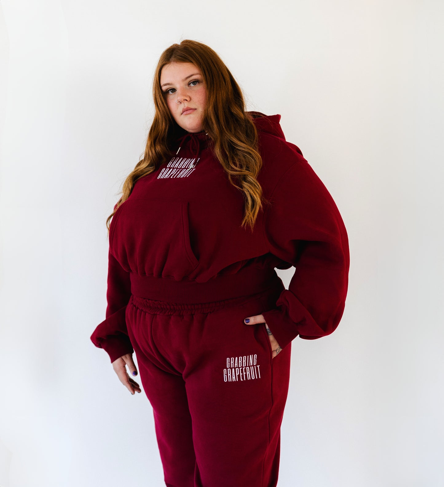 Fireside Maroon - Cropped Hoodie